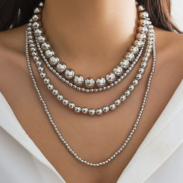 Beaded Lover Style Aluminum Chain Designer Elegant Necklace Pendant