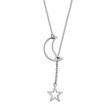 Star Moon Gold Silver Pendant Elegant Fashion Designer Minimalist Necklace