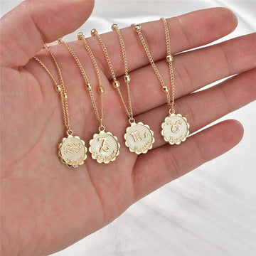 12 Constellations Zodiac Sign & Name Necklace