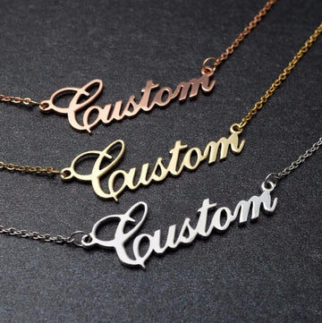 Personalized Name Necklace Gold, Silver, Rose Gold Fashion Pendant Nameplate Gift