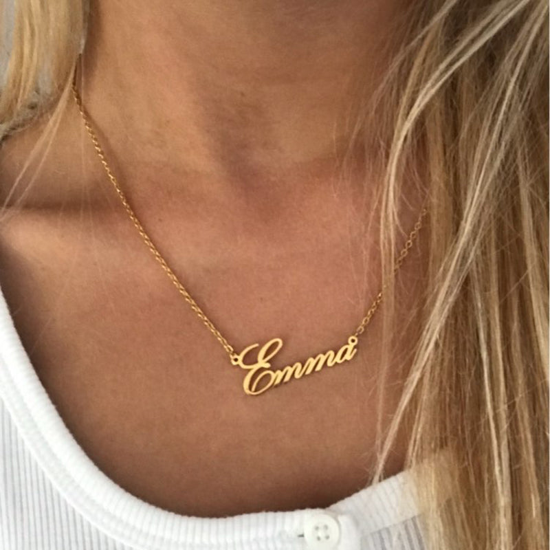 Personalized Name Necklace Gold, Silver, Rose Gold Fashion Pendant Nameplate Gift